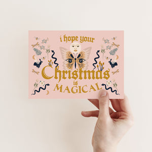24 Magical Boho Christmas Cards in 2 Spiritual Designs + Envelopes