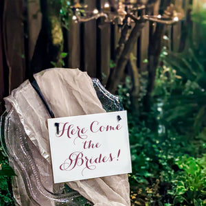 Here Come The Brides Lesbian Wedding Sign