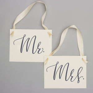 Mr. & Mrs. Wedding Chair Banners | Set of 2