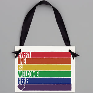 Everyone Is Welcome Here Rainbow Sign for Businesses 