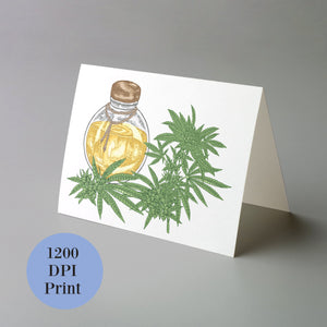 Cannabis Greeting Cards Chemical Composition & Leaves - 24 Pack