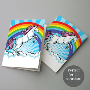 Rainbow Unicorn Blank Greeting Cards - 24 Pack