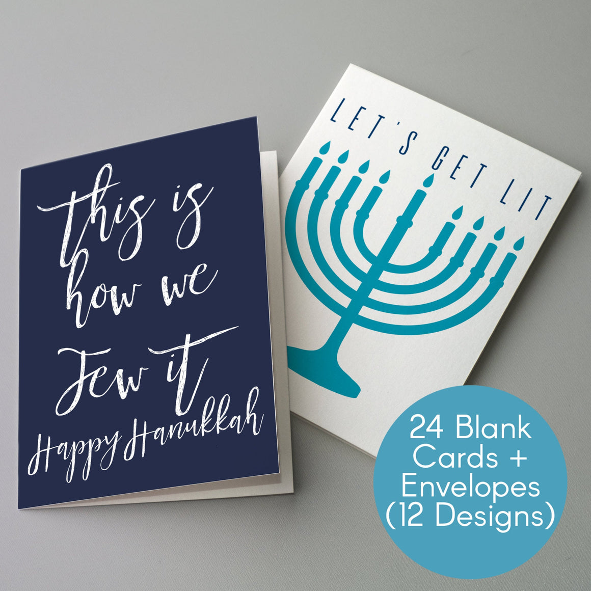 Funny Hanukkah Greeting Cards - 24 Pack