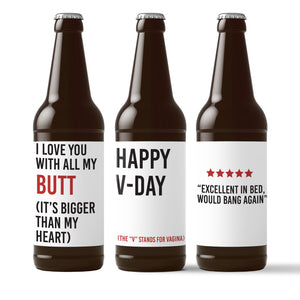 Naughty Valentine's Day Beer Labels - 6 Pack
