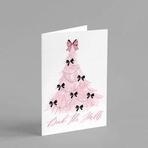 Girly Pink Holiday Christmas Cards - 24 Pack