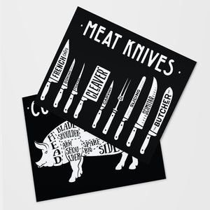 Funky Butcher Cuts of Meat Prints - 6 Prints