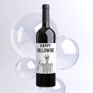 Hallowine Halloween Party Wine Labels - 4 Halloween Party Decor Stickers Happy Hallowine Trick or Treat Party Ideas Wine Bottle Sticker 9279