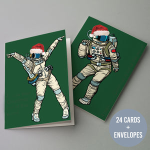 Dancing Astronaut Christmas Cards - 24 Pack