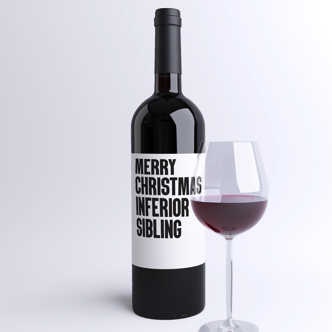 Merry Christmas Inferior Sibling Wine Label