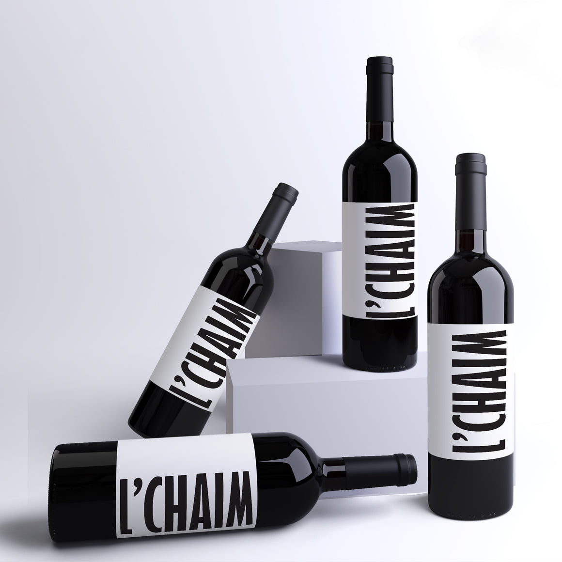 L'Chaim Wine Labels - 4 Pack