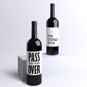 Passover Wine Bottle Labels - 8 Pack