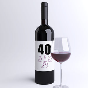 40th Birthday Party Wine Labels - 4 Pack