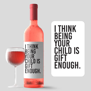 Funny For Mom Mother's Day Wine Label + Card