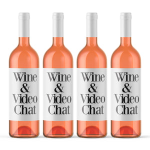 Wine And Video Chat Wine Labels - 4 Pack