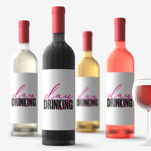 Day Drinking Wine Labels - 4 Pack