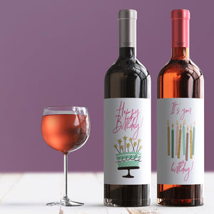 25th Birthday Party Wine Labels - 4 Pack