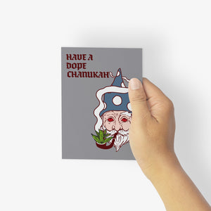24 Hilarious Weed-Lover Chanukah Holiday Greeting Cards in 6 Fun Designs + Envelopes