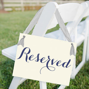 Reserved Seat Sign for Wedding Ceremony or Event