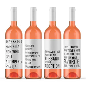 Mom Appreciation Wine Labels - 4 Pack