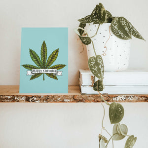 24 Hilarious Weed-Lover Chanukah Holiday Greeting Cards in 6 Fun Designs + Envelopes