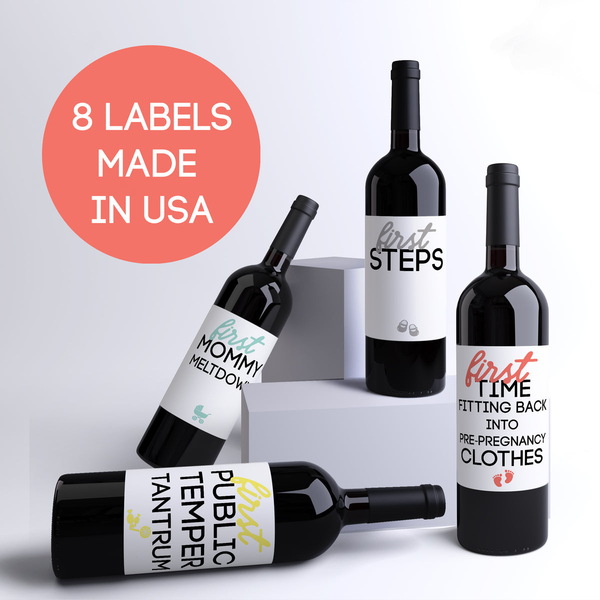 Mommy Milestones Wine Labels, Pack of 8