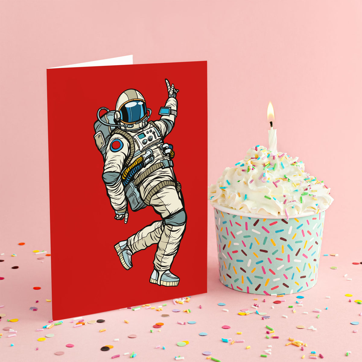 Dancing Astronaut Greeting Cards, Set of 24