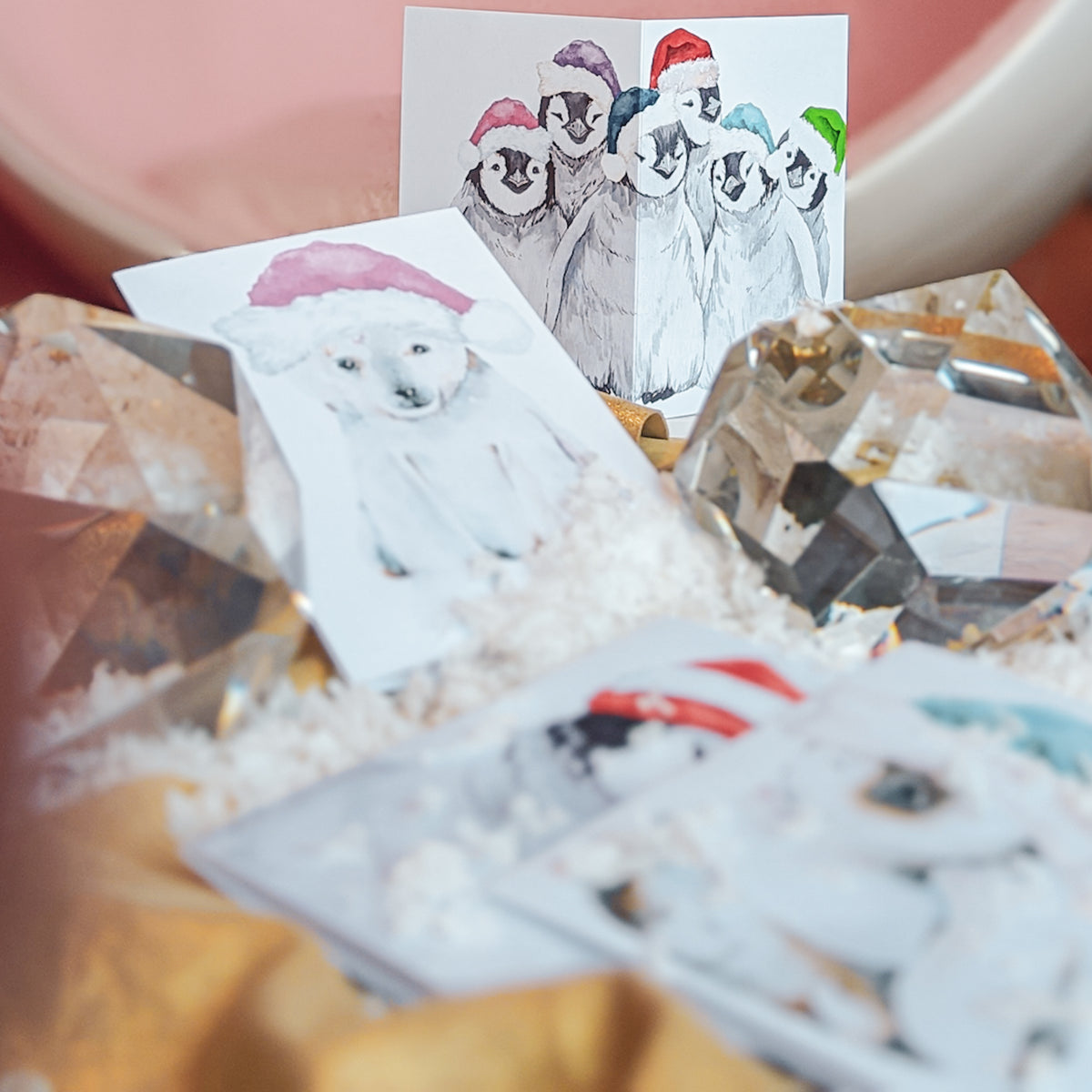 Baby Animal Holiday Greeting Cards, Set of 24