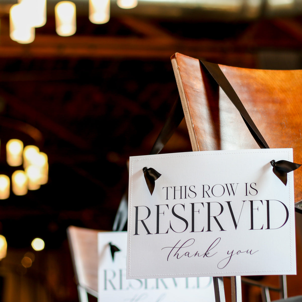 Reserved Row Chair Signs, Set of 2