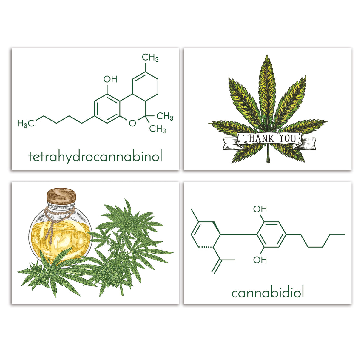 Cannabis Greeting Cards, Set of 24