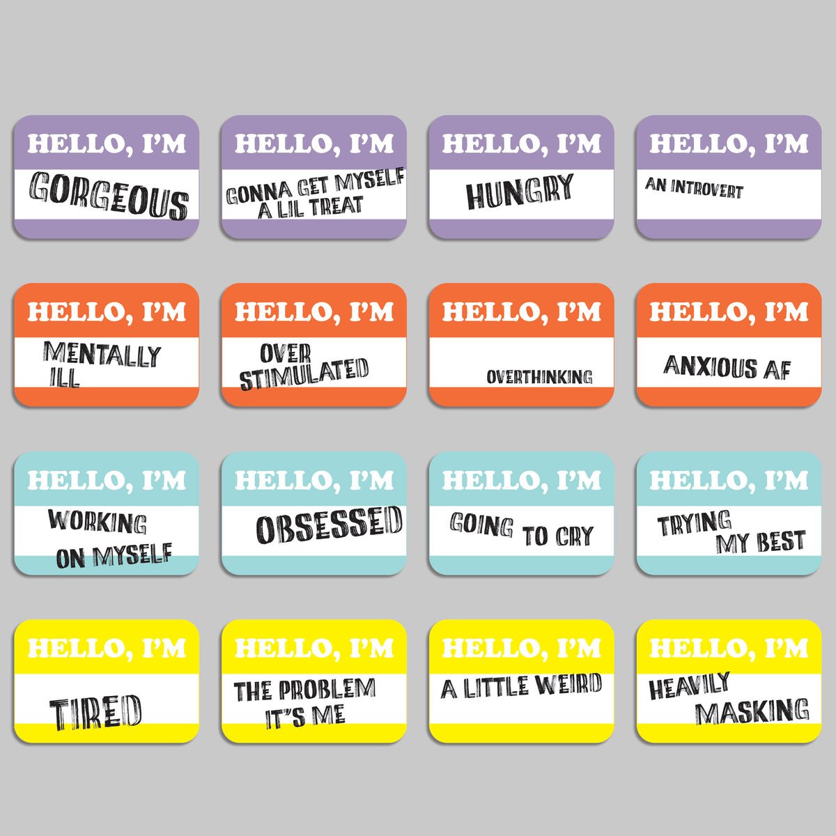Funny Mental Health Affirmation Cards, Deck of 16