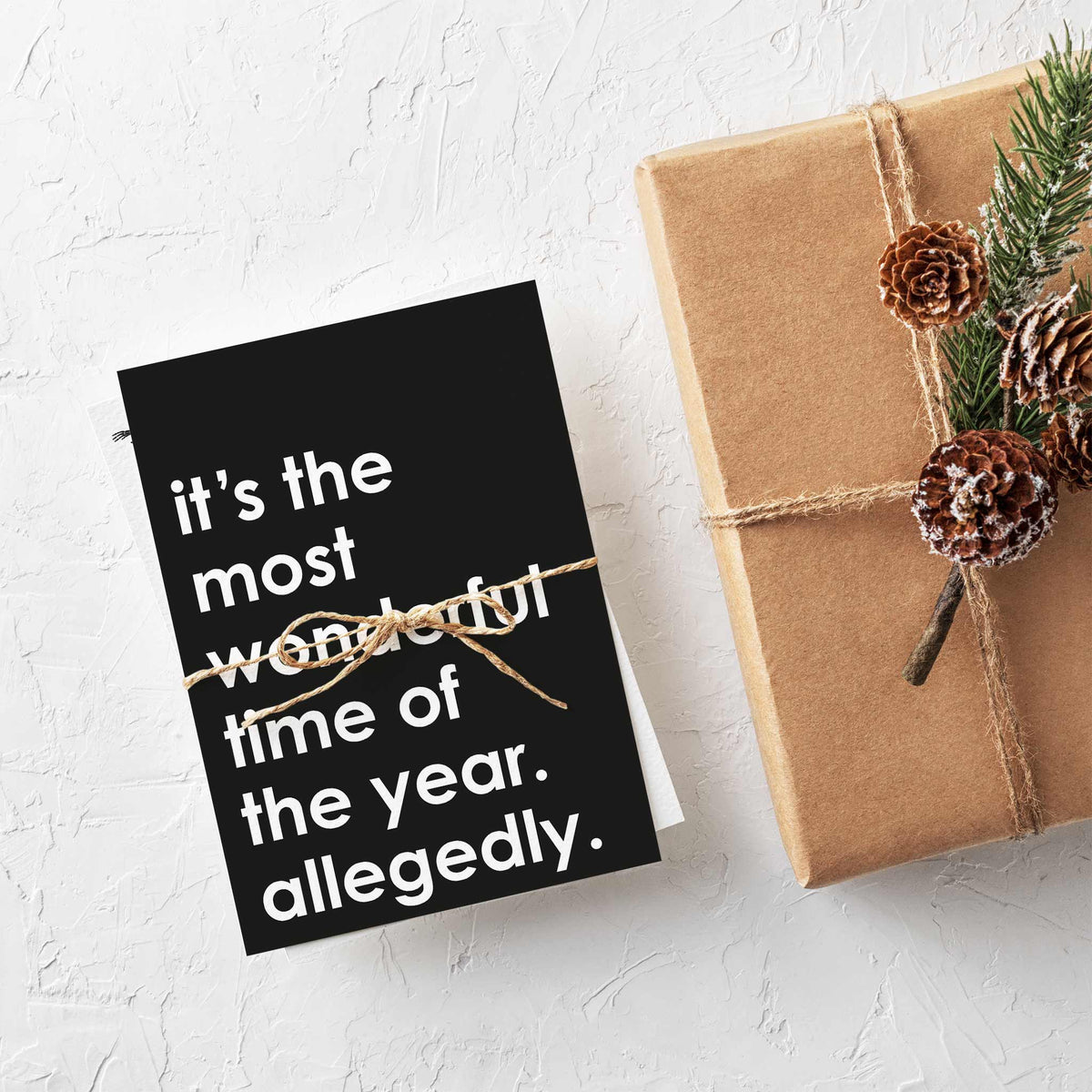 Card Christmas set with designs ranging from a tattooed Santa to text-only phrases like "deck yourself before you wreck yours