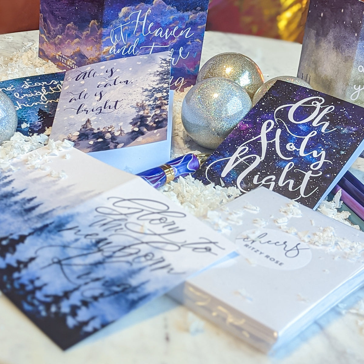 Religious Christmas Greeting Cards, Set of 24