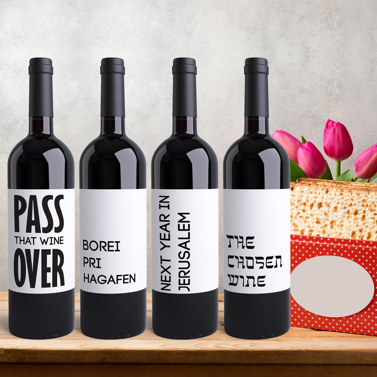 Passover Wine Labels, Pack of 8
