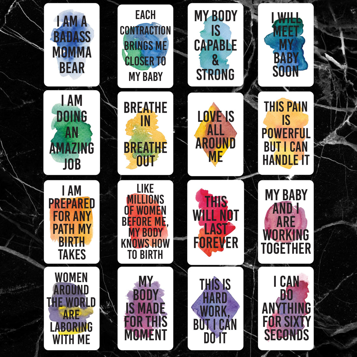 Birth Affirmation Cards, Deck of 16