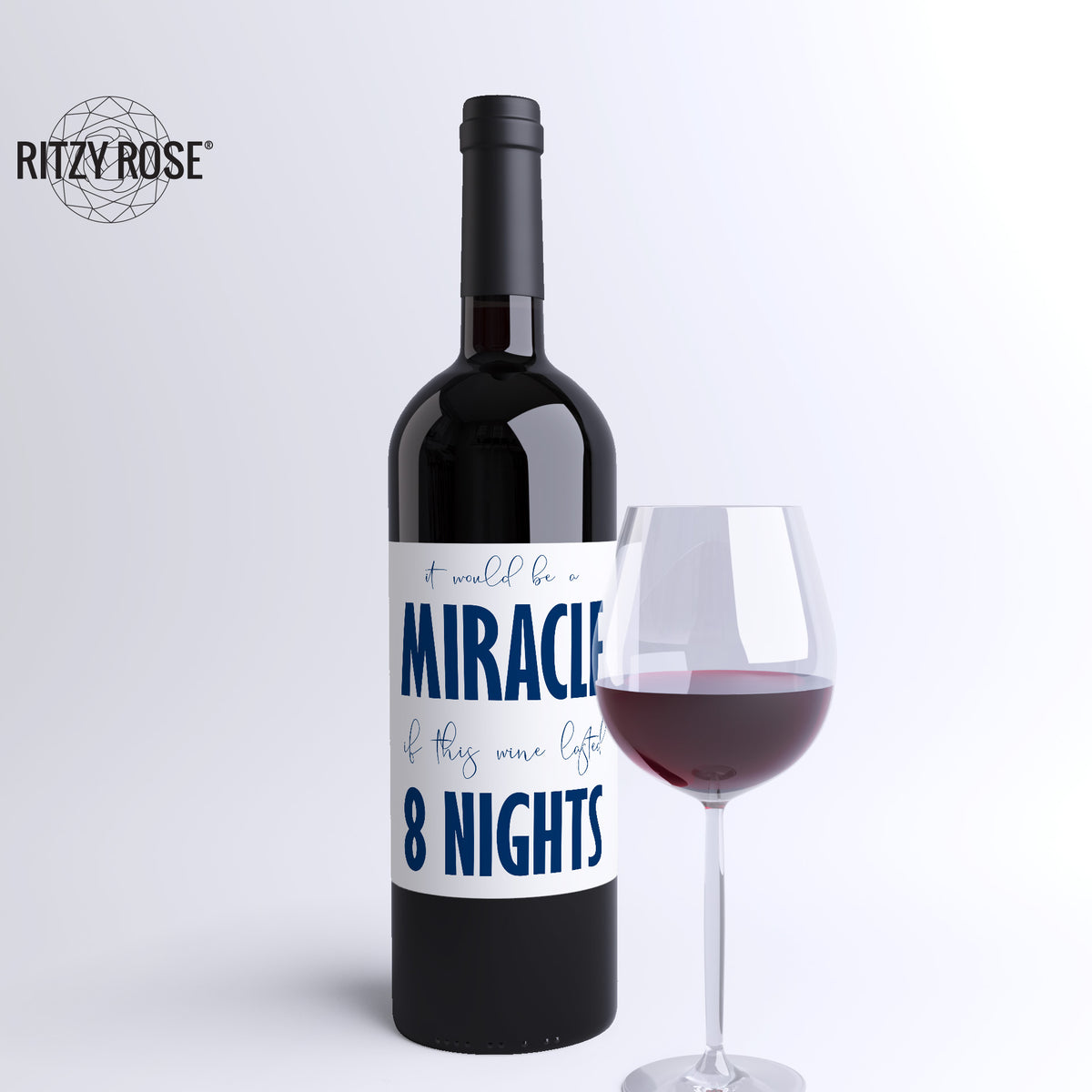 Funny Hanukkah Wine Labels, Pack of 8