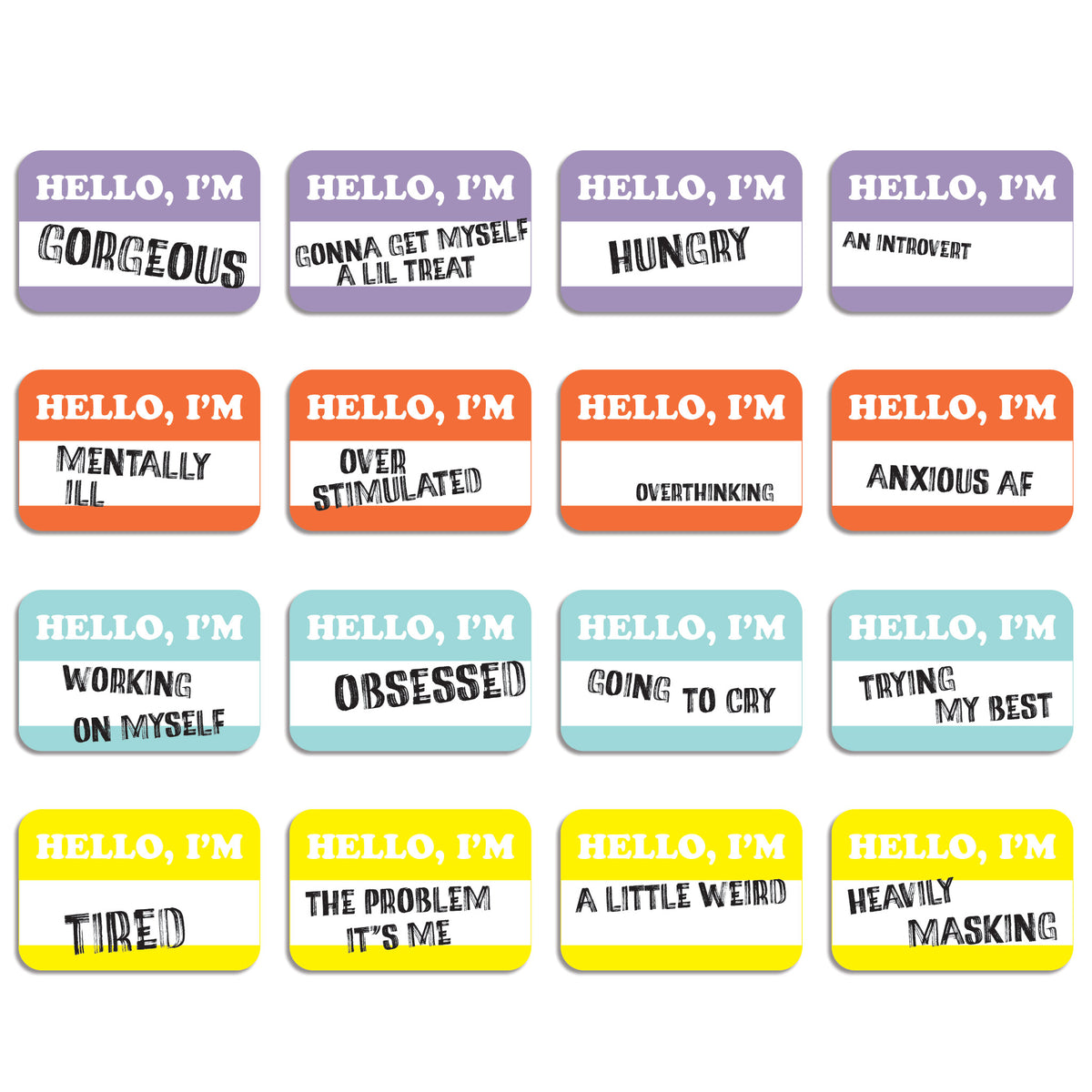 Funny Mental Health Affirmation Cards, Deck of 16