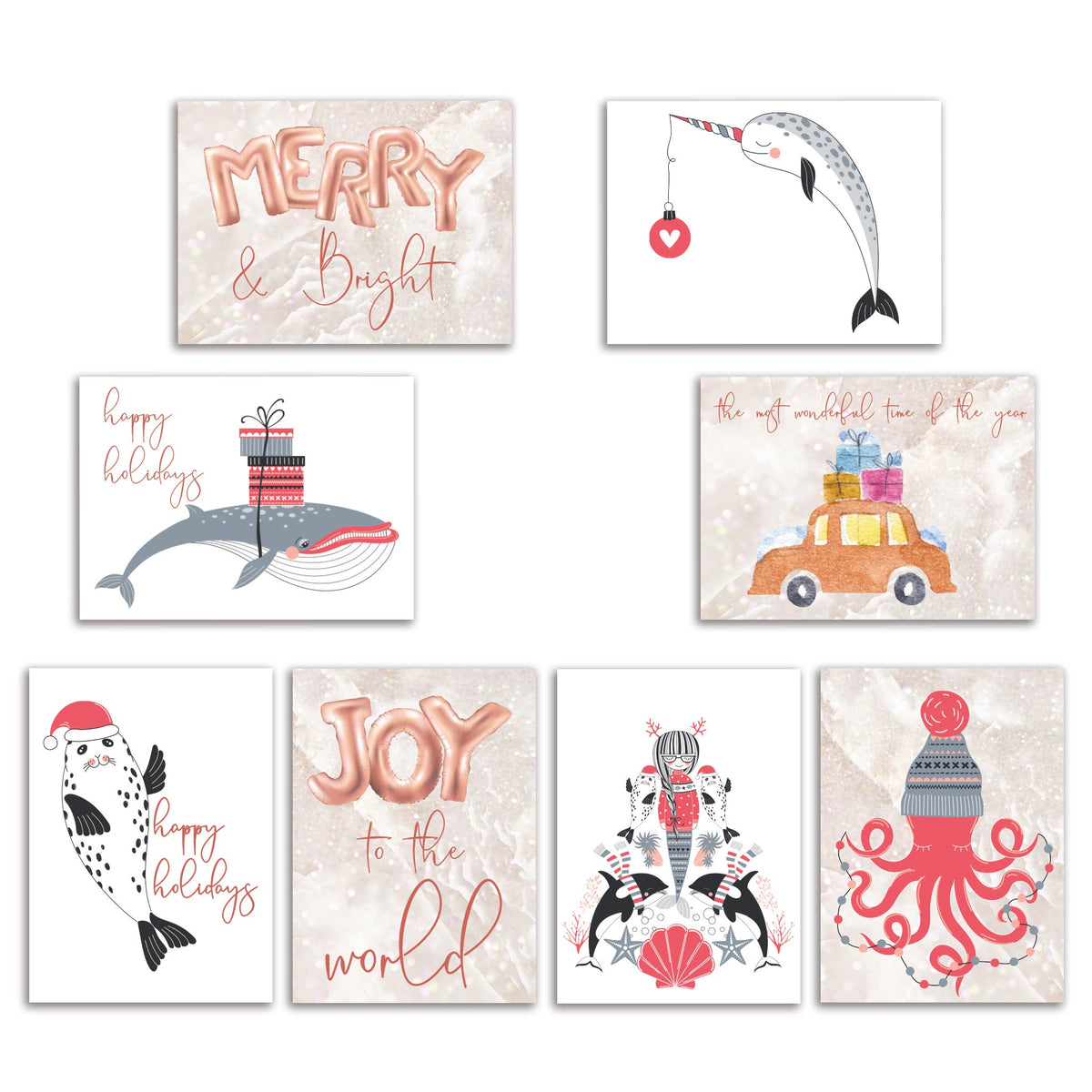 Nautical Christmas Cards, Set of 24
