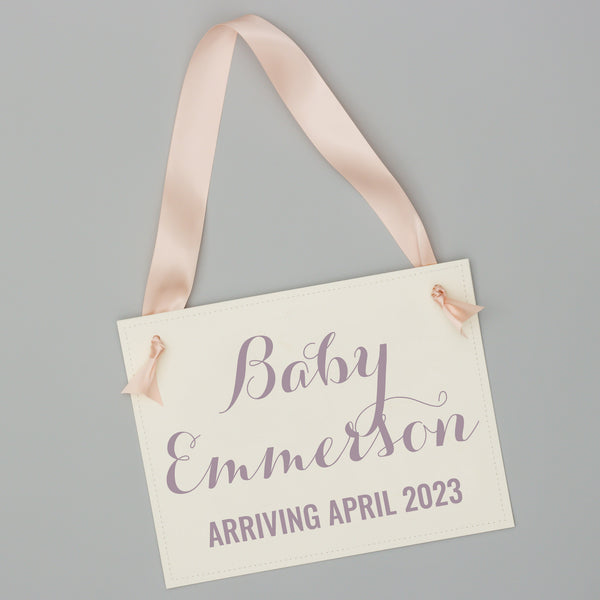 Personalized Baby Announcement Sign | Baby Arriving Sign - RITZY ROSE
