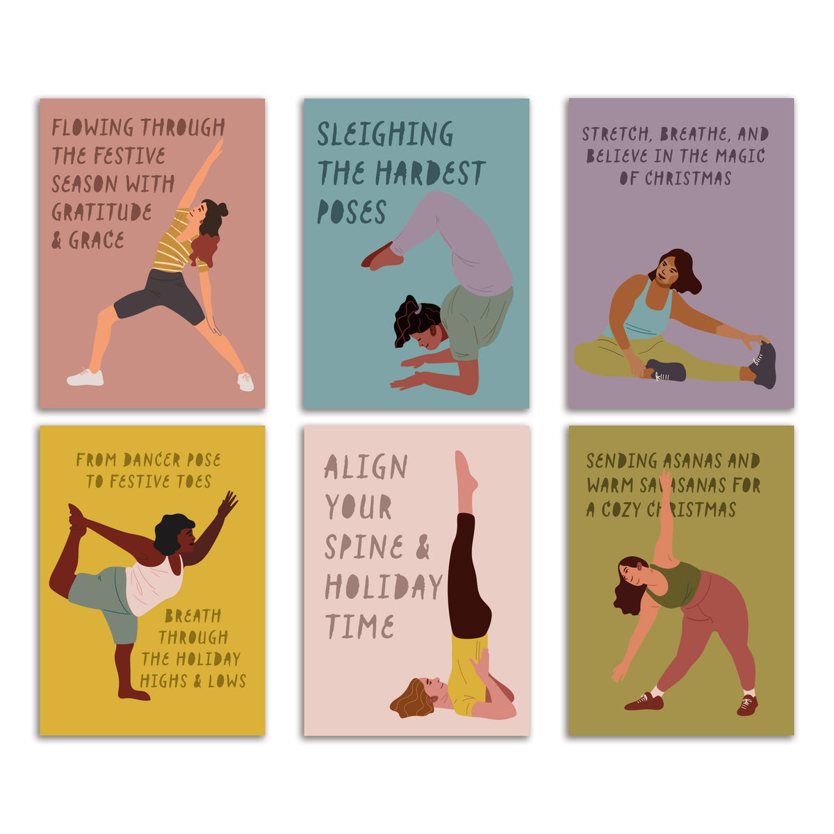 Yuletide Yoga Christmas Cards, Set of 24