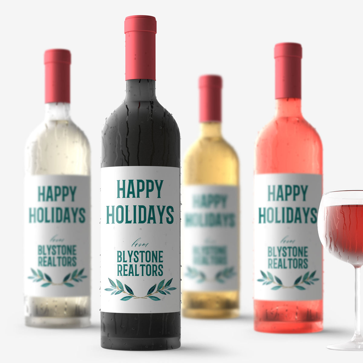 Happy Holidays Wine Labels, Pack of 4