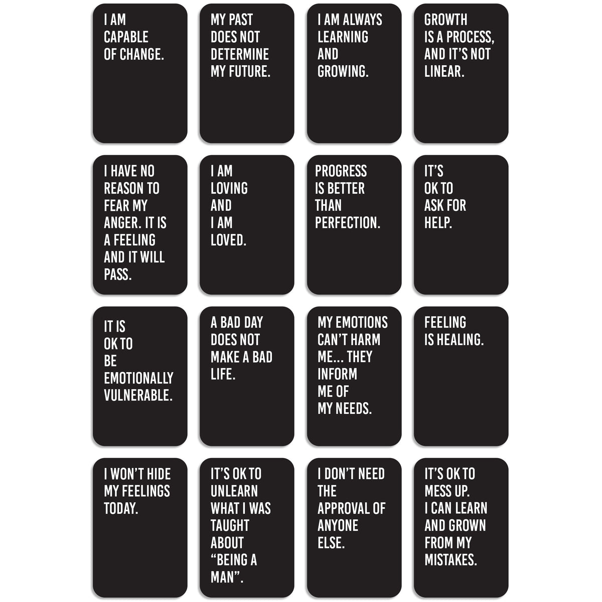 Empowering Affirmation Cards for Men, Deck of 16