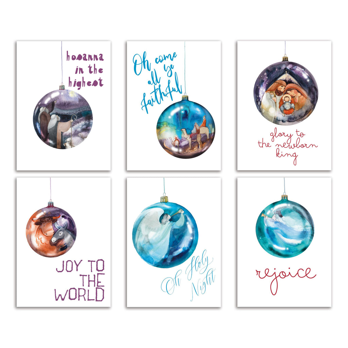 Traditional Religious Christmas Greeting Cards, Set of 24