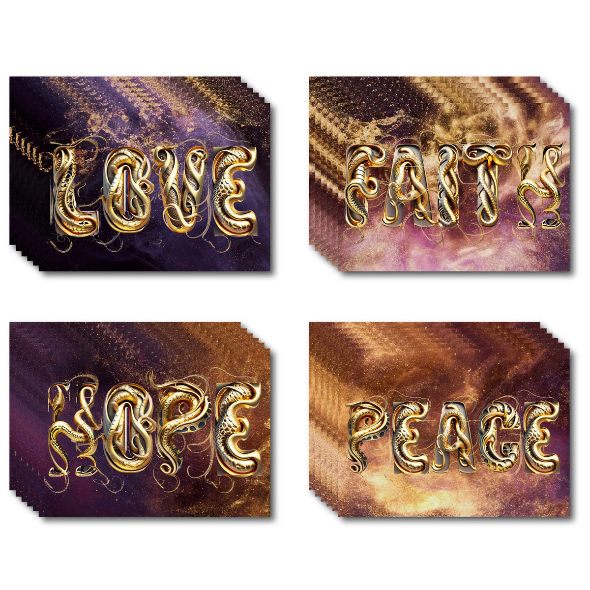 Cosmic Serpent Christmas Cards, Set of 24