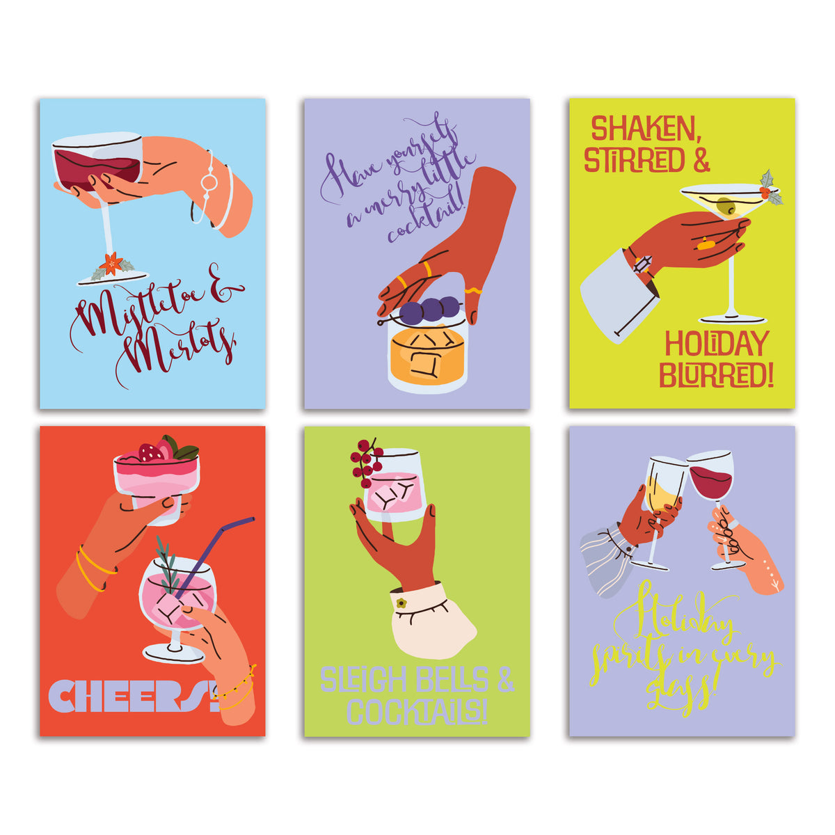 Holiday Spirits Christmas Cards, Set of 24
