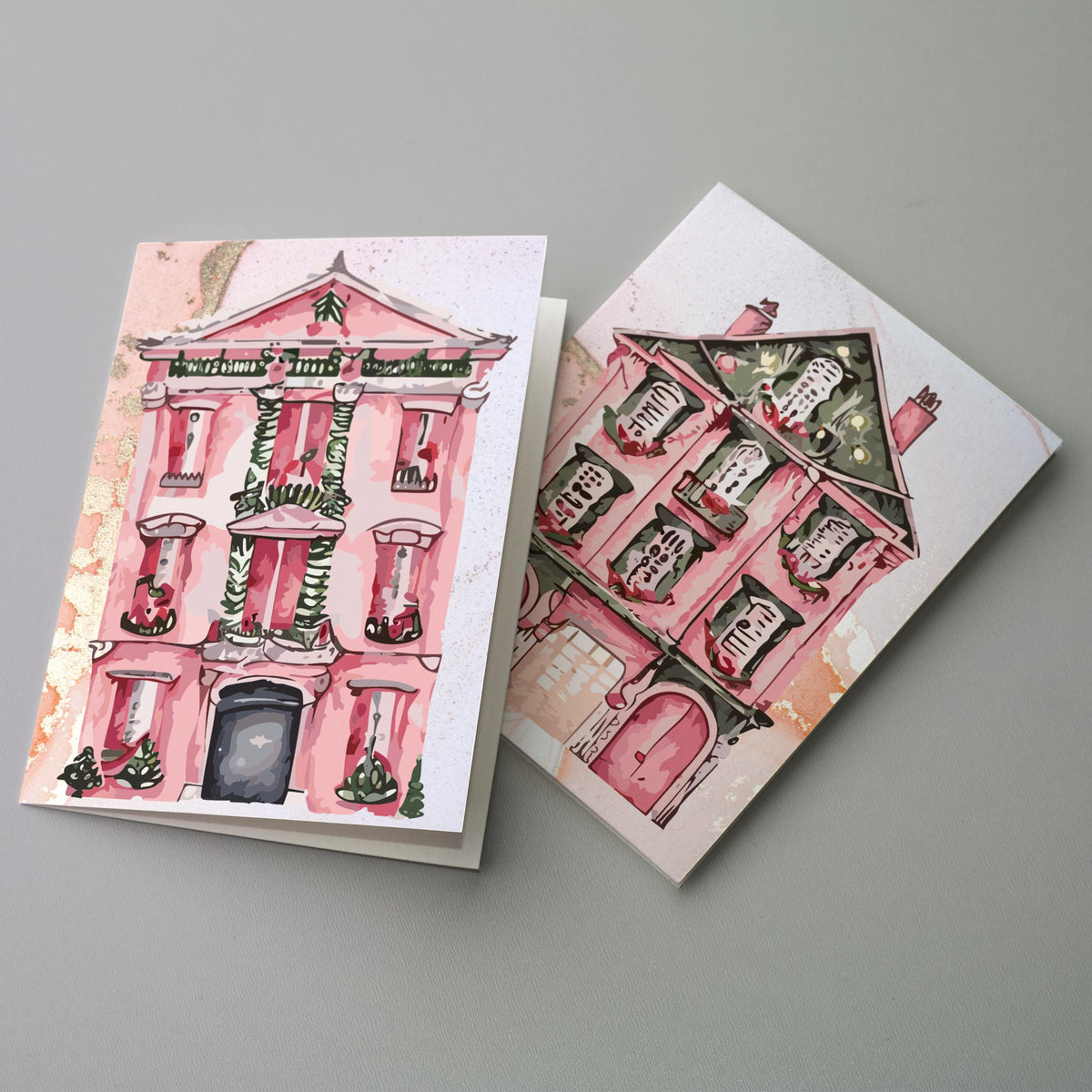 French Buildings Greeting Cards, Set of 24