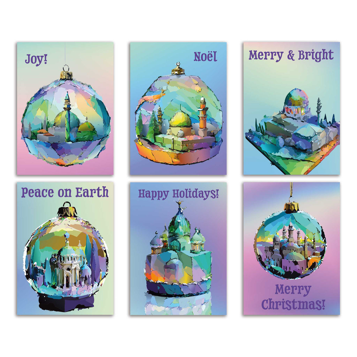 Religious Christmas Greeting Cards, Set of 24