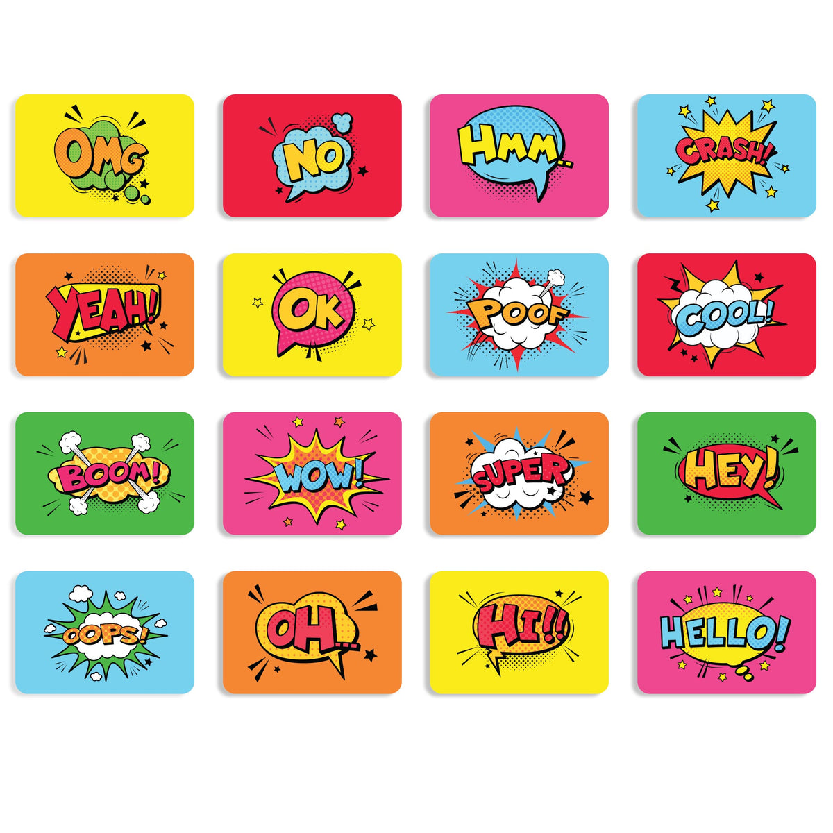 Comic Book Affirmation Cards, Deck of 16