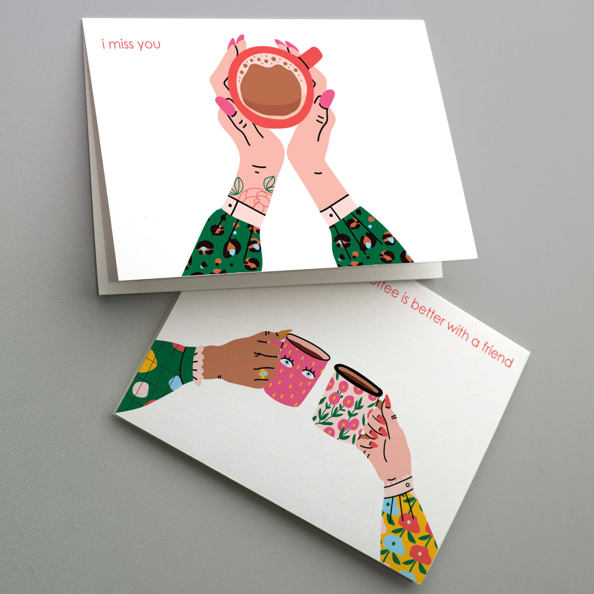 Coffee Is Better With Friends Greeting Cards, Set of 24