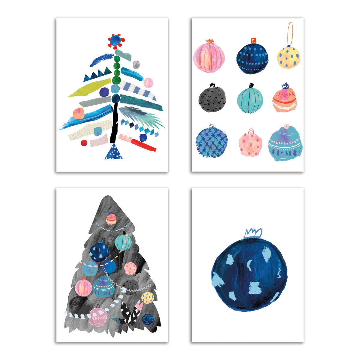 Boho Christmas Greeting Cards, Set of 24