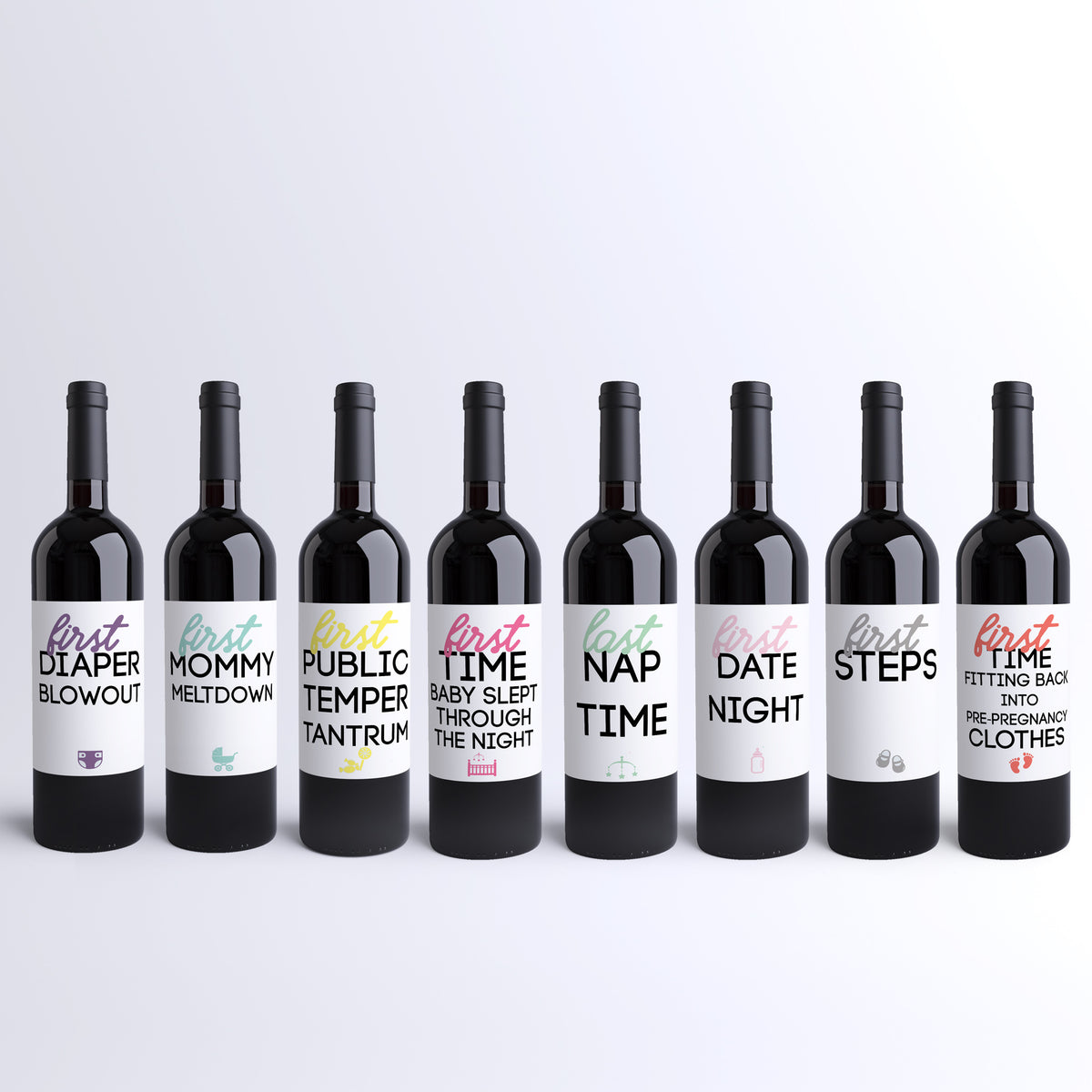 Mommy Milestones Wine Labels, Pack of 8